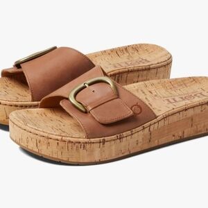 Born Sloane Cork Platform Sandal Size 9  Brown
